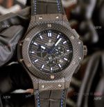 Hublot Big Bang Carbon Fiber Watches Blue Markers